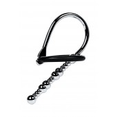 Серебристый уретральный плаг-бусины TOYFA Metal с мягким фиксириющим кольцом - ToyFa - купить с доставкой в Нижнем Тагиле