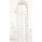 Гелевая прозрачная насадка с 2 отростками - 13 см. - Toyfa Basic - в Нижнем Тагиле купить с доставкой