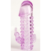 Закрытая фиолетовая насадка с 2 отростками - 13 см. - Toyfa Basic - в Нижнем Тагиле купить с доставкой