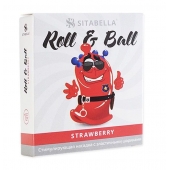 Стимулирующий презерватив-насадка Roll   Ball Strawberry - Sitabella - купить с доставкой в Нижнем Тагиле