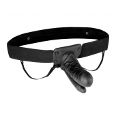 Полый страпон с двумя отростками и вибрацией Unisex Vibrating Hollow Strap-On Double Penetrating Dildo - 17,8 см. - Lux Fetish - купить с доставкой в Нижнем Тагиле