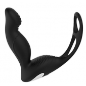 Черный вибромассажер простаты P-PLEASER W ERECTION ENHANCE - Dream Toys - в Нижнем Тагиле купить с доставкой