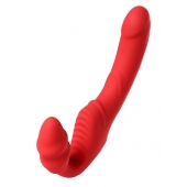 Красный безремневой страпон с вибрацией - ToyFa - купить с доставкой в Нижнем Тагиле