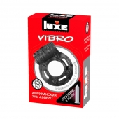 Чёрное эрекционное виброкольцо Luxe VIBRO  Африканский Эль Дьябло  + презерватив - Luxe - в Нижнем Тагиле купить с доставкой