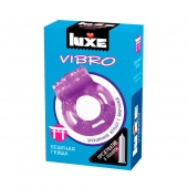 Фиолетовое эрекционное виброкольцо Luxe VIBRO  Бешеная гейша  + презерватив - Luxe - в Нижнем Тагиле купить с доставкой