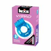 Голубое эрекционное виброкольцо Luxe VIBRO  Кошмар русалки  + презерватив - Luxe - в Нижнем Тагиле купить с доставкой