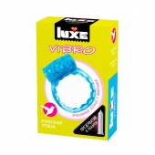 Голубое эрекционное виброкольцо Luxe VIBRO  Райская птица  + презерватив - Luxe - в Нижнем Тагиле купить с доставкой