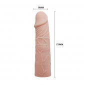 Закрытая телесная насадка-фаллос - 17 см. - Sex Expert - в Нижнем Тагиле купить с доставкой