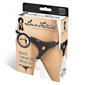 Черные плюшевые трусики для страпона - Lux Fetish - купить с доставкой в Нижнем Тагиле