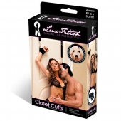Черные фиксаторы с креплением к двери - Lux Fetish - купить с доставкой в Нижнем Тагиле