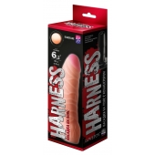 Телесная изогнутая насадка на Harness с коннектором BLACK LINE - 17 см. - LOVETOY (А-Полимер) - купить с доставкой в Нижнем Тагиле