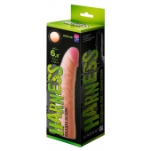 Телесная изогнутая насадка на Harness с коннектором GREEN LINE - 18 см. - LOVETOY (А-Полимер) - купить с доставкой в Нижнем Тагиле