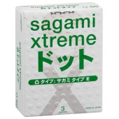 Презервативы Sagami Xtreme SUPER DOTS с точками - 3 шт. - Sagami - купить с доставкой в Нижнем Тагиле