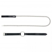 Черный поводок и чокер с кольцом Rada - Rebelts - купить с доставкой в Нижнем Тагиле