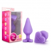 Фиолетовая анальная пробка Naughty Candy Heart Do Me Now - 8,9 см. - Blush Novelties - купить с доставкой в Нижнем Тагиле