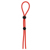 Красное лассо на пенис с двумя бусинами STRETCHY LASSO CAGE - Dream Toys - в Нижнем Тагиле купить с доставкой