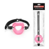 Розовый кляп-губки на черном ремешке - Notabu - купить с доставкой в Нижнем Тагиле