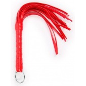 Красная плеть с рукоятью в оплетке - 28 см. - Notabu - купить с доставкой в Нижнем Тагиле
