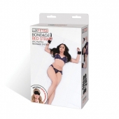 Чёрные манжеты для фиксации на кровати Bondage Bed Strap - Lux Fetish - купить с доставкой в Нижнем Тагиле