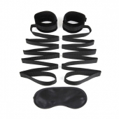 Чёрные манжеты для фиксации на кровати Bondage Bed Strap - Lux Fetish - купить с доставкой в Нижнем Тагиле