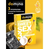 Презервативы для орального секса DOMINO Sweet Sex с ароматом тропических фруктов - 3 шт. - Domino - купить с доставкой в Нижнем Тагиле