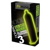 Презервативы DOMINO Neon Green со светящимся в темноте кончиком - 3 шт. - Domino - купить с доставкой в Нижнем Тагиле