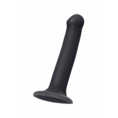 Черный фаллос на присоске Silicone Bendable Dildo M - 18 см. - Strap-on-me - купить с доставкой в Нижнем Тагиле