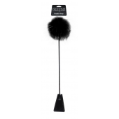 Черный стек Feather Crop с пуховкой на конце - 53,3 см. - Pipedream - купить с доставкой в Нижнем Тагиле