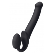 Черный безремневой страпон Silicone Bendable Strap-On M - Strap-on-me - купить с доставкой в Нижнем Тагиле