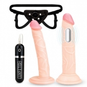 Регулируемые трусики с 2 насадками - 16 и 15 см. - Lux Fetish - купить с доставкой в Нижнем Тагиле