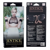 Черные мягкие наручники Entice French Cuffs с цепью - California Exotic Novelties - купить с доставкой в Нижнем Тагиле