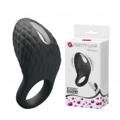 Черное эрекционное виброкольцо с рельефным дизайном Heloise - Baile - в Нижнем Тагиле купить с доставкой