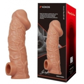 Телесная насадка на фаллос с отверстием для мошонки EXTREME SLEEVE - 17,6 см. - KOKOS - в Нижнем Тагиле купить с доставкой
