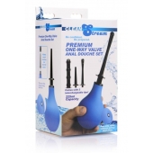 Анальный душ с 3 насадками Premium One-way Valve Anal Douche Set - XR Brands - купить с доставкой в Нижнем Тагиле