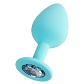 Мятная анальная втулка Brilliant с прозрачным кристаллом - 8 см. - ToyFa - купить с доставкой в Нижнем Тагиле