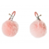 Зажимы на соски Angelic с розовыми меховыми шариками - Lola Games - купить с доставкой в Нижнем Тагиле