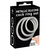 Набор из 3 эрекционных колец под металл Metallic Silicone Cock Ring Set - Orion - в Нижнем Тагиле купить с доставкой