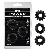 Набор из 3 черных эрекционных колец Gear Up Rings - Chisa - в Нижнем Тагиле купить с доставкой