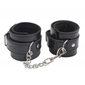 Черные оковы на ноги Obey Me Leather Ankle Cuffs - Chisa - купить с доставкой в Нижнем Тагиле