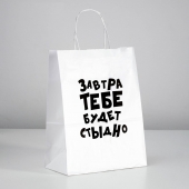 Подарочный пакет  Завтра тебе будет стыдно  - 30 х 24 см. - UPAK LAND - купить с доставкой в Нижнем Тагиле
