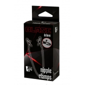 Черные зажимы на соски на цепочке BLAZE DELUXE NIPPLE CLAMPS - Dream Toys - купить с доставкой в Нижнем Тагиле