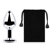 Серебристая анальная пробка с прозрачным стразом - 7,2 см. - Anal Jewelry Plug - купить с доставкой в Нижнем Тагиле