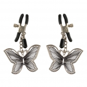 Зажимы на соски с бабочками Butterfly Nipple Clamps - Pipedream - купить с доставкой в Нижнем Тагиле