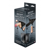 Черный пояс для женщин BEST SELECT с 3 насадками - LOVETOY (А-Полимер) - купить с доставкой в Нижнем Тагиле