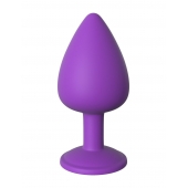 Фиолетовая анальная пробка со стразом Her Little Gem Large Plug - 9,5 см. - Pipedream - купить с доставкой в Нижнем Тагиле