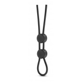 Черное двойное эрекционное лассо Silicone Double Loop Cock Ring - Blush Novelties - в Нижнем Тагиле купить с доставкой