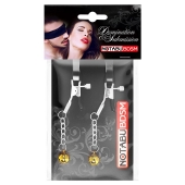 Оригинальные зажимы на соски с желтыми шариками - Notabu - купить с доставкой в Нижнем Тагиле