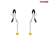 Оригинальные зажимы на соски с желтыми шариками - Notabu - купить с доставкой в Нижнем Тагиле