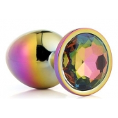 Голографическая анальная втулка с радужным кристаллом - 7,1 см. - Dream Toys - купить с доставкой в Нижнем Тагиле