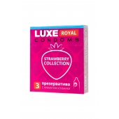 Презервативы с ароматом клубники LUXE Royal Strawberry Collection - 3 шт. - Luxe - купить с доставкой в Нижнем Тагиле
